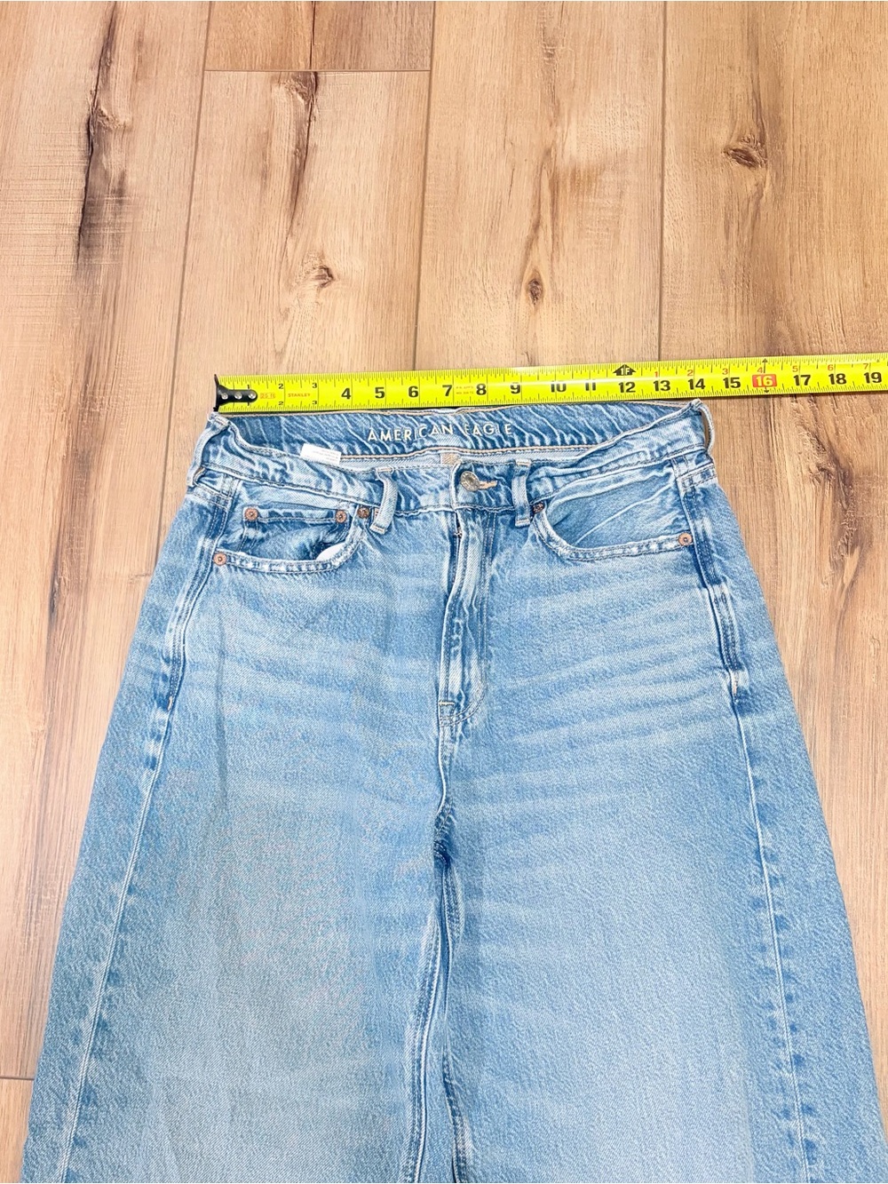American Eagle Baggy Wide Leg Jeans Y2K Coastal Cowgirl Grungecore 8 - Picture 11 of 14
